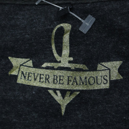 Never Be Famous Men's Black Graphic Pullover Sweatshirt M