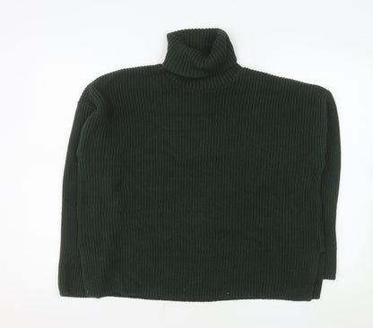 Monki Women’s Green Roll Neck Chunky Knit Relaxed Fit Jumper Size 12