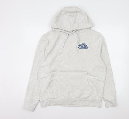 Mountain Warehouse Womens Grey Hoodie UK 12 Pullover Cotton Blend