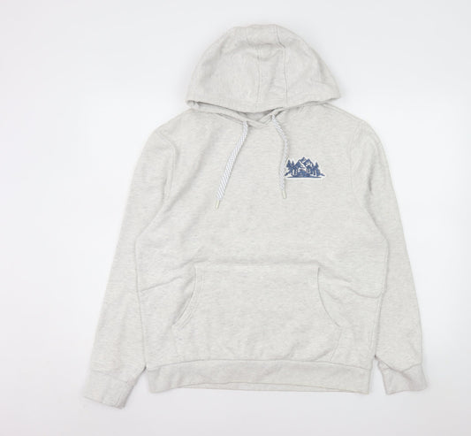 Mountain Warehouse Womens Grey Hoodie UK 12 Pullover Cotton Blend