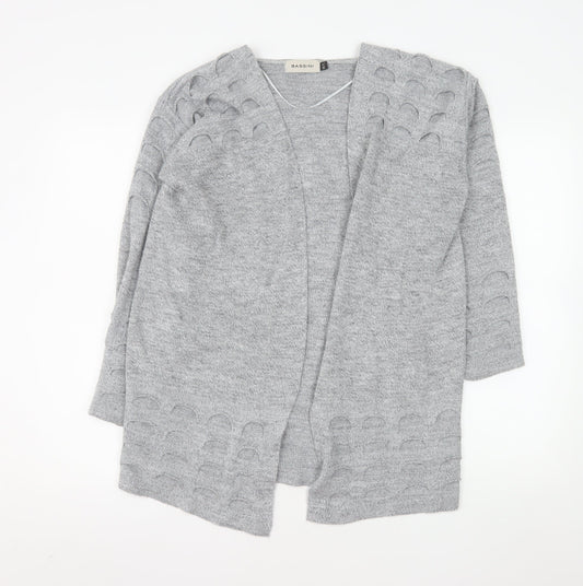 Bassini Women's Grey Knit Long Sleeve Open Cardigan Size M
