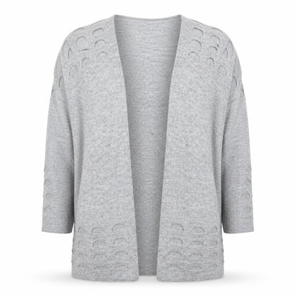 Bassini Women's Grey Knit Long Sleeve Open Cardigan Size M