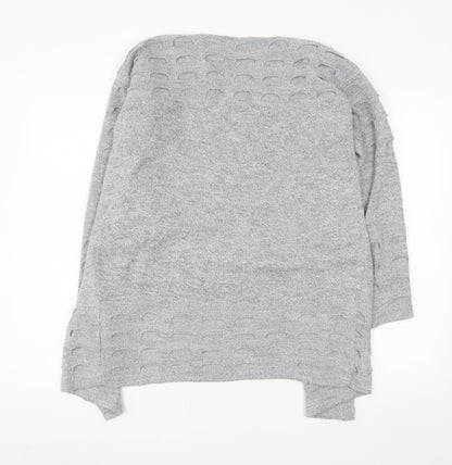 Bassini Women's Grey Knit Long Sleeve Open Cardigan Size M