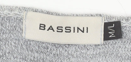 Bassini Women's Grey Knit Long Sleeve Open Cardigan Size M