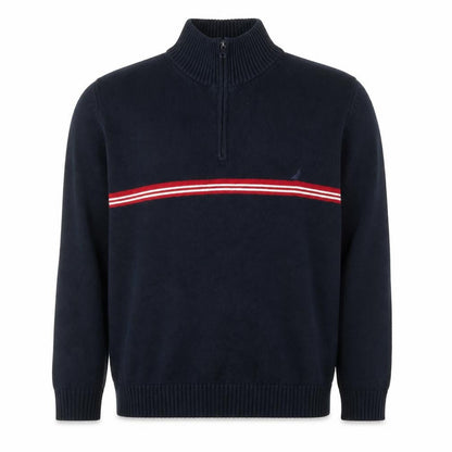 Nautica Men's Blue XL 1/2 Zip Knit Cotton Pullover Sweatshirt
