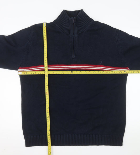 Nautica Men's Blue XL 1/2 Zip Knit Cotton Pullover Sweatshirt