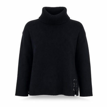 Mint Velvet Women's Black Roll Neck Wool Jumper Size 10