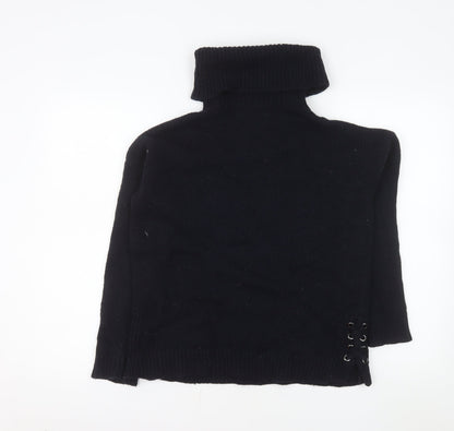 Mint Velvet Women's Black Roll Neck Wool Jumper Size 10