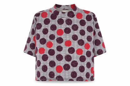 Lily & Me Women's Multicoloured Polka Dot Mock Neck T-Shirt Size 14