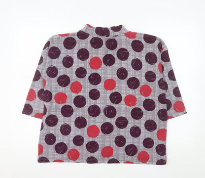 Lily & Me Women's Multicoloured Polka Dot Mock Neck T-Shirt Size 14
