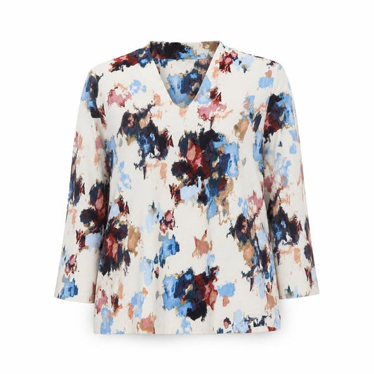 Eastex Womens Multicoloured Floral V-Neck Tunic Blouse Size 12