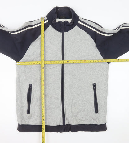 Next Men's Grey Cotton Full Zip Jacket Size L Casual Sportswear