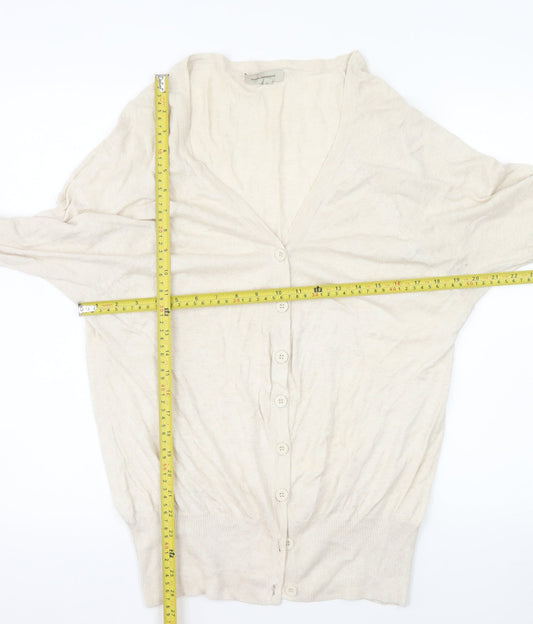 Rocha.John Rocha Women’s Ivory Cotton Long Sleeve Cardigan Size 12