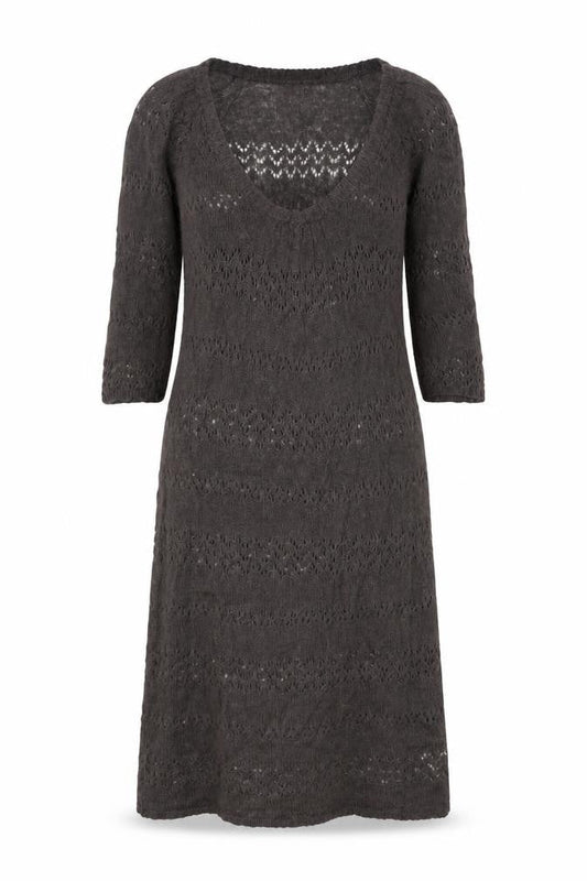 White Stuff Women Grey Size 8 Knit Knee Length Casual Dress