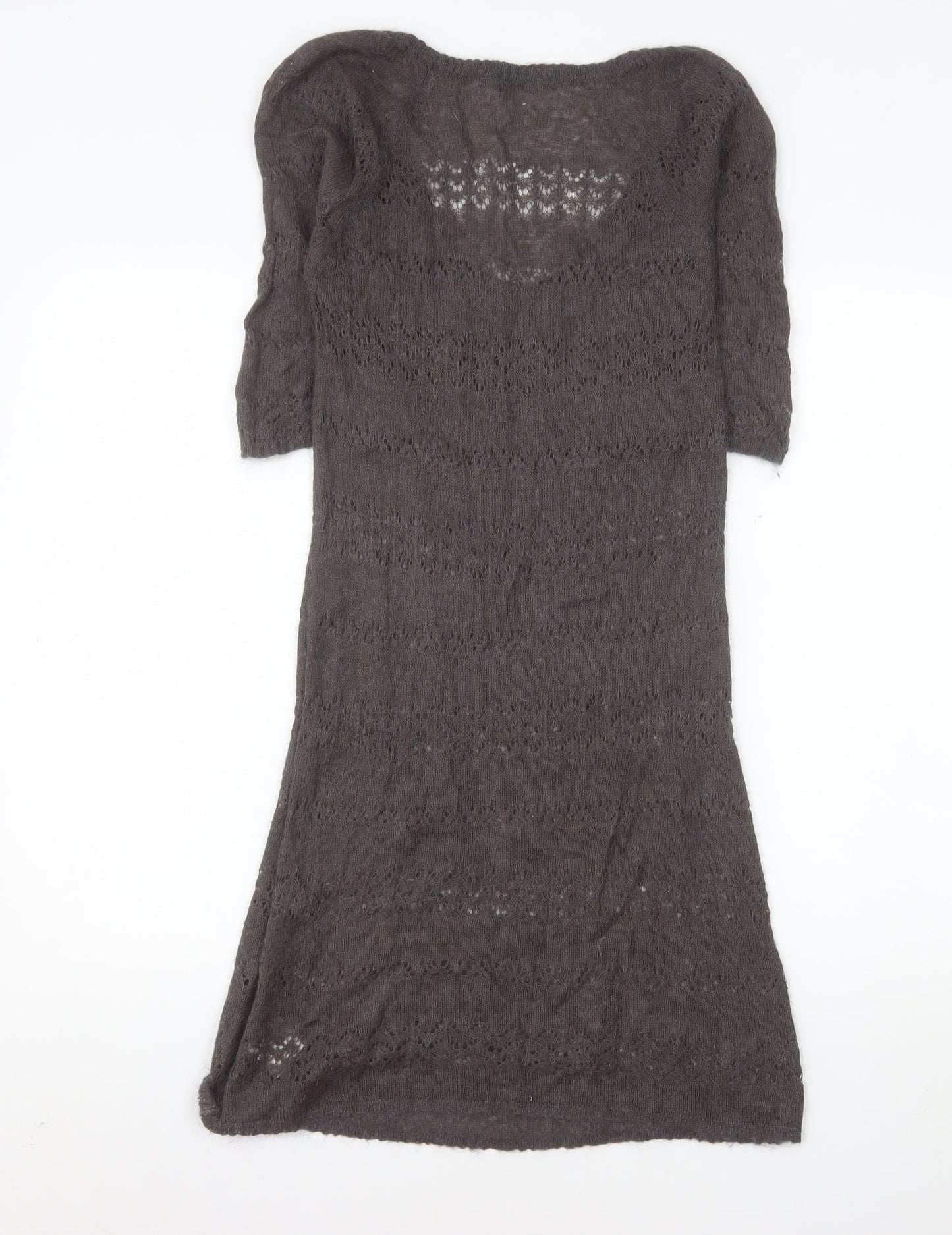 White Stuff Women Grey Size 8 Knit Knee Length Casual Dress