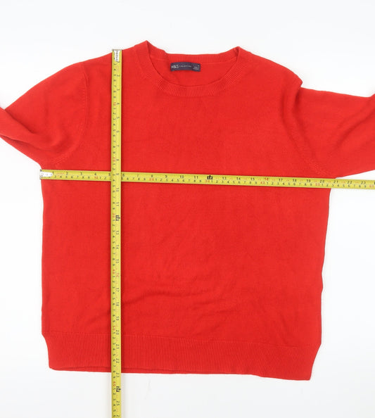 Marks and Spencer Women’s Red Crew Neck Acrylic Jumper Size 16