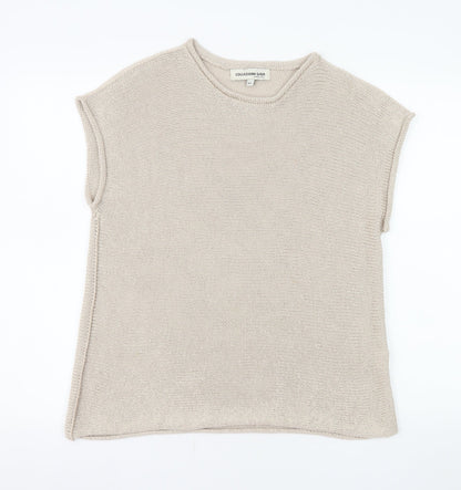 Collezione Gaia Womens Beige Acrylic Knit Sleeveless Top M/L