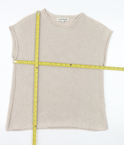 Collezione Gaia Womens Beige Acrylic Knit Sleeveless Top M/L