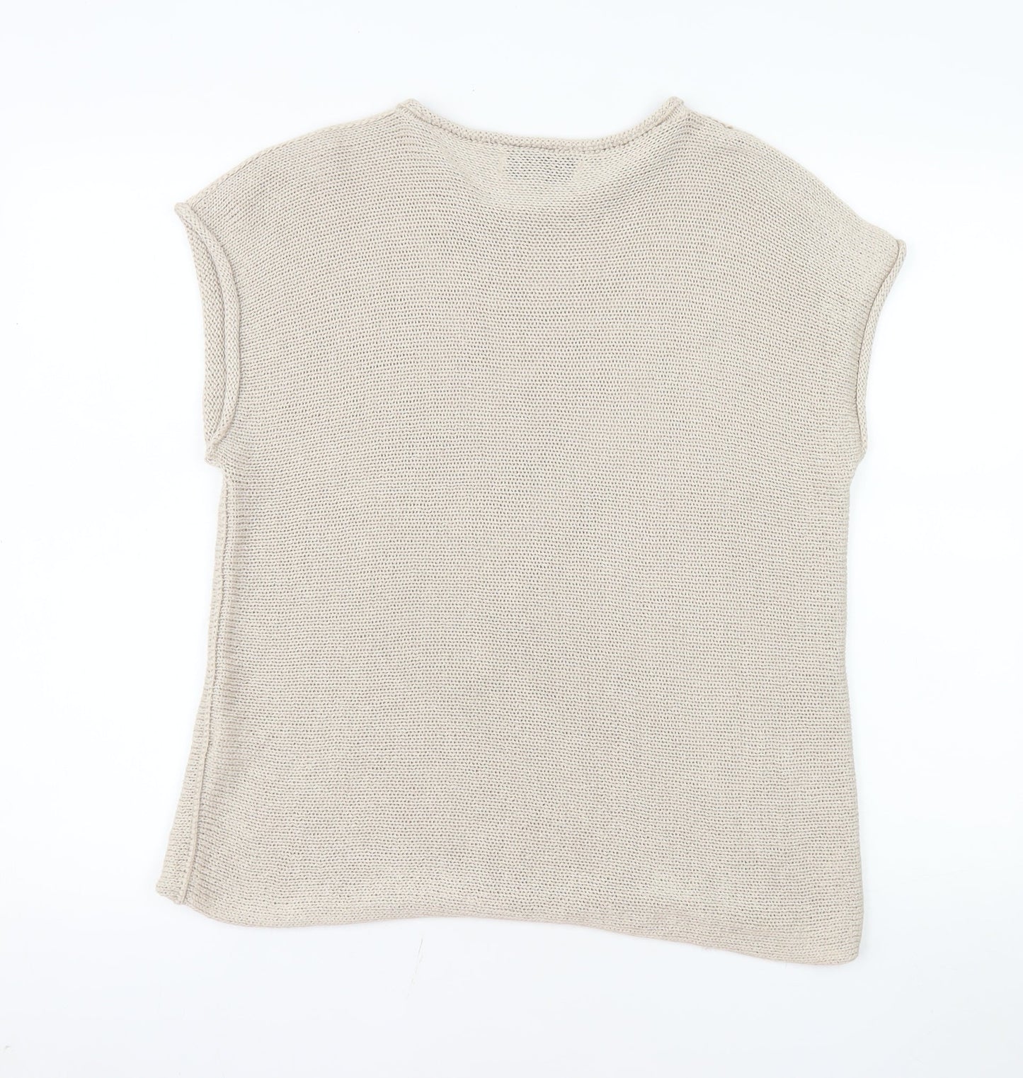 Collezione Gaia Womens Beige Acrylic Knit Sleeveless Top M/L