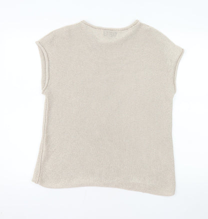 Collezione Gaia Womens Beige Acrylic Knit Sleeveless Top M/L