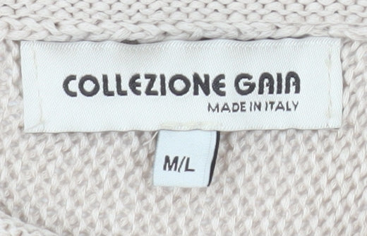Collezione Gaia Womens Beige Acrylic Knit Sleeveless Top M/L