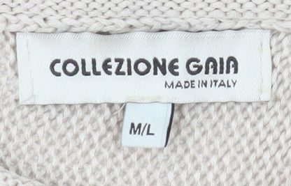 Collezione Gaia Womens Beige Acrylic Knit Sleeveless Top M/L