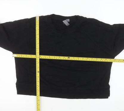 Sweaty Betty Women's Black Cropped Long Sleeve Jersey Top Size S