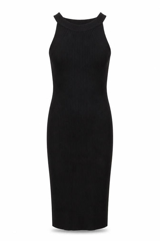 Brave Soul Women's Black Midi Bodycon Sleeveless Knit Dress M