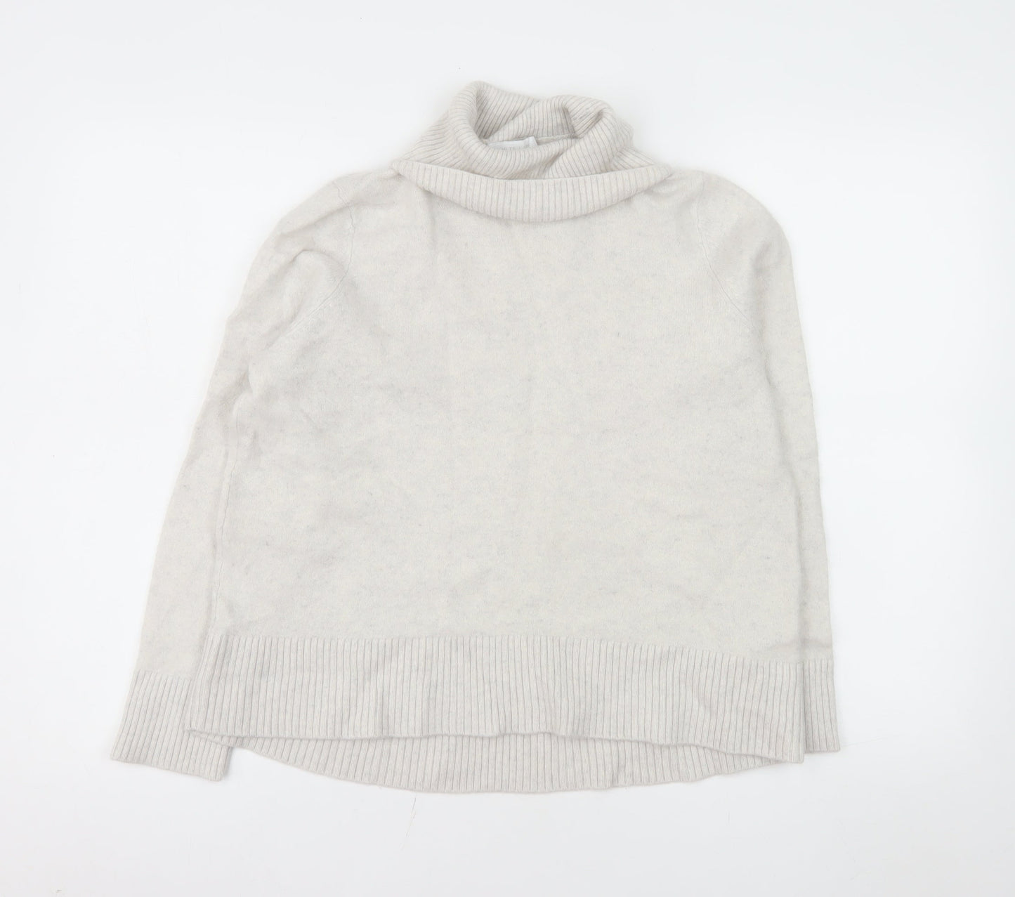 The White Company Women’s Ivory Cashmere Roll Neck Jumper L