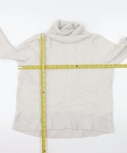 The White Company Women’s Ivory Cashmere Roll Neck Jumper L