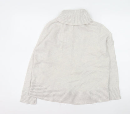 The White Company Women’s Ivory Cashmere Roll Neck Jumper L
