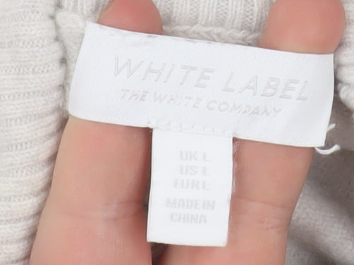 The White Company Women’s Ivory Cashmere Roll Neck Jumper L