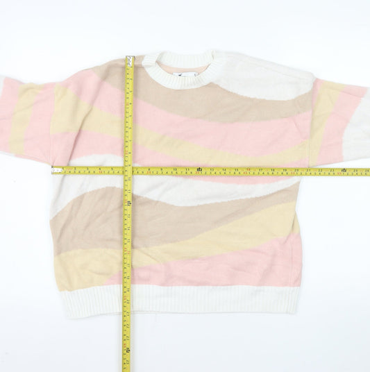 Hollister Women’s Multicoloured Crew Neck Knit Pullover Jumper Size S