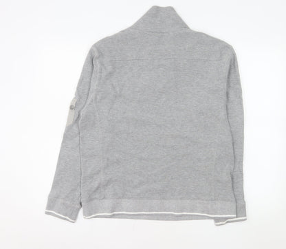 Lee Cooper Men's Grey Henley Sweatshirt Large
