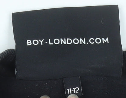 BOY London Boys Black Sweatshirt 11-12 Years Logo Print Crew Neck