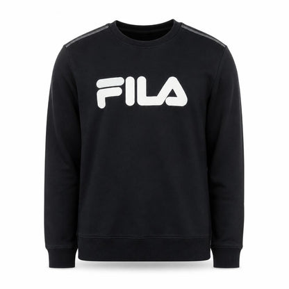 Fila Mens Black Crew Neck Pullover Sweatshirt Size S