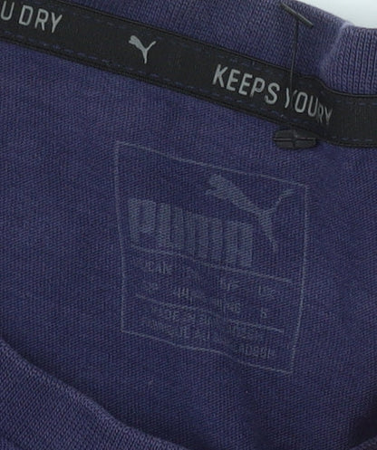 Puma Men's Navy Blue Cotton Crew Neck Short Sleeve T-Shirt M