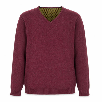 White Stuff Men's Red Wool V-Neck Pullover Sweater Size L