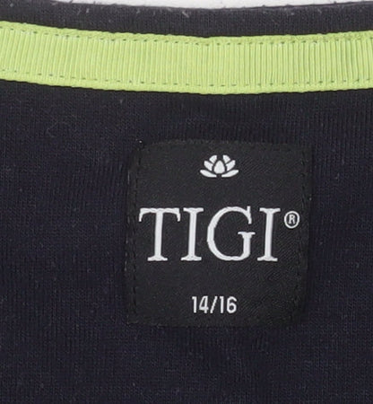 TIGI Women’s Multicoloured Striped 3/4 Sleeve T-Shirt Size 14