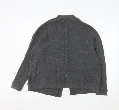 Laura Ashley Women's Grey Cable-Knit Wool Blend Cardigan UK 14