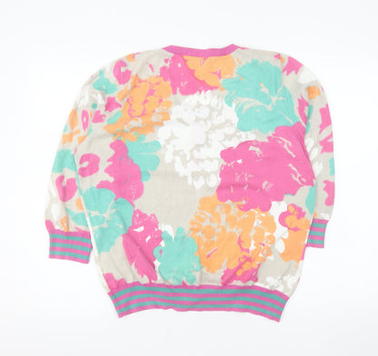 Marks and Spencer Per Una Womens Multicoloured Floral Cotton Cardigan Size 16