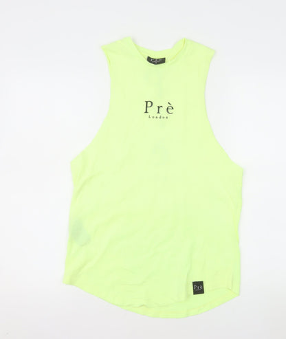 Prè London Men's Yellow XS Sleeveless Cotton Tank Top