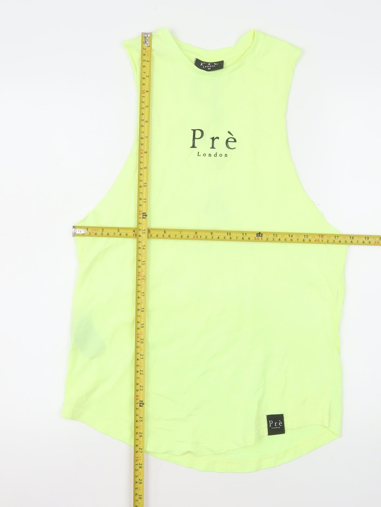 Prè London Men's Yellow XS Sleeveless Cotton Tank Top