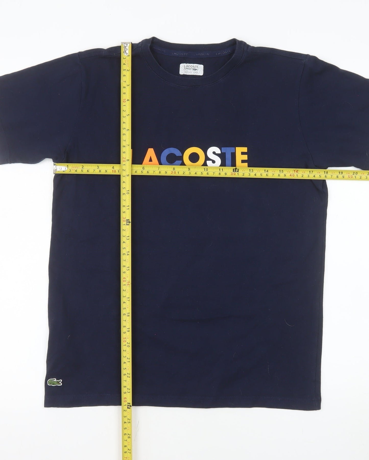 Lacoste Unisex Blue Cotton Blend Short Sleeve T-Shirt Size L