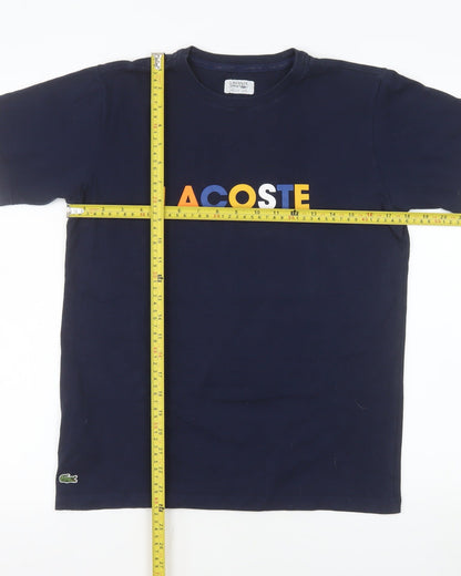 Lacoste Unisex Blue Cotton Blend Short Sleeve T-Shirt Size L