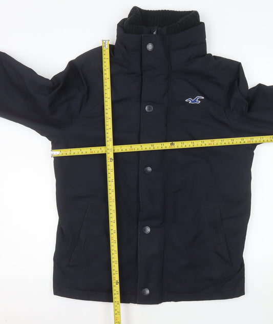 Hollister Men's Blue All-Weather Mid-Length Jacket Size S