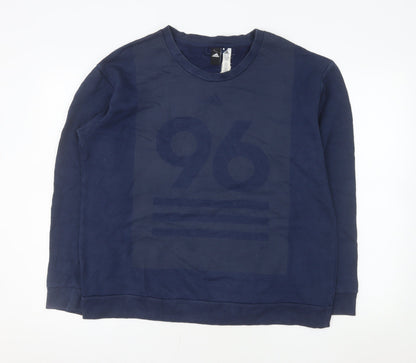 Adidas Men's Blue XL Pullover Crew Neck Sweatshirt