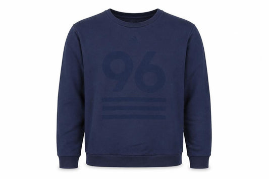 Front view of Adidas Men's Blue XL Pullover Crew Neck Sweatshirt