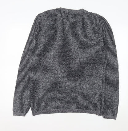 Jack & Jones Men's Grey Knit Cotton Pullover Sweatshirt L