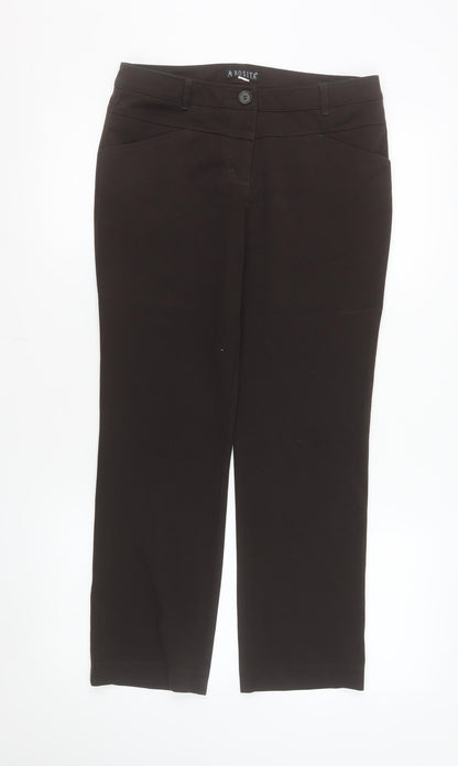 Rosita Women Black Stretch Straight Leg Trousers Size 8